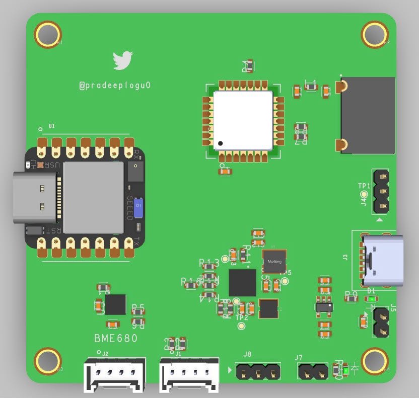 BME680 air quality logger PCB