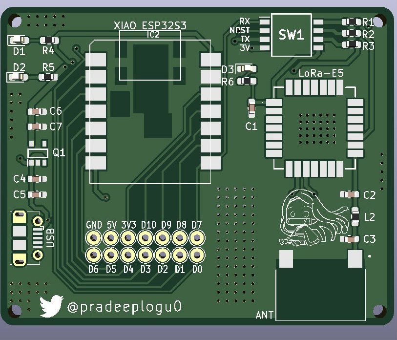 LoRa-E5 node PCB
